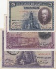 Spain, 25-50-100 Pesetas, 1928, VF, p74; p75; p76, (Total 3 banknotes)