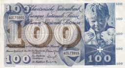 Switzerland, 100 Franken, 1963, VF, p49e