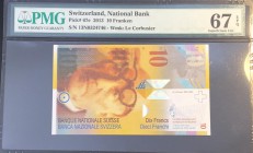 Switzerland, 10 Franken, 2013, UNC, p67e
PMG 67 EPQ