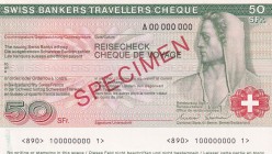 Switzerland, UNC, SPECIMEN
Swiss Bankers Travellers Cheque