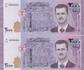 Syria, 2.000 Pounds, 2017, UNC, p117, (Total 2 consecutive banknotes)
Top 100 Serial Numbers