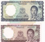 Tanzania, 5-20 Shillings, 1966, UNC, p1a; p3e, (Total 2 banknotes)