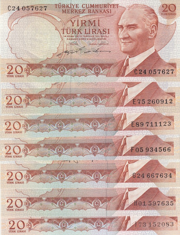 Turkey, 20 Lira, 1974/1979, UNC, p187a, (Total 7 banknotes)
6. Emission