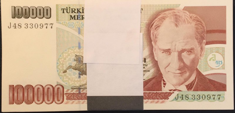 Turkey, 100.000 Lira, 1996, UNC, p205c, BUNDLE
7. Emission