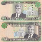 Turkmenistan, 10.000 Manat, 2005, XF(+), p16, (Total 2 banknotes)