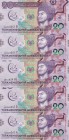 Turkmenistan, 20 Manat, 2017, UNC, pNew, (Total 5 consecutive banknotes)