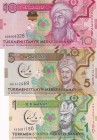 Turkmenistan, 1-5-10 Manat, 2012/2017, UNC, (Total 3 banknotes)
1 Manat, 2017, p36; 5 Manat, 2017, p37; 10 Manat, 2012, p31