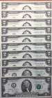 United States of America, 2 Dollars, 2003, UNC, p516a, REPLACEMENT
10 banknotes with low serial number