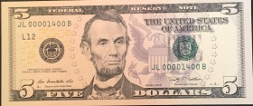 United States of America, 5 Dollars, 2009, UNC, p531
Low serial
