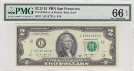 United States of America, 2 Dollars, 2013, UNC, p538
PMG 66 EPQ