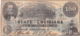 United States of America, 100 Dollars, 1863, FINE,
State of Louisiana