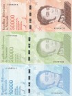 Venezuela, 10.000-20.000-50.000 Bolívares, 2019, UNC, pNew, (Total 3 banknotes)