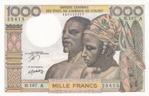 West African States, 1.000 Francs, 1978, UNC, p103Am
'A'' Ivory Coast