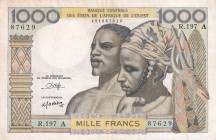 West African States, 1.000 Francs, 1980, VF, p103An