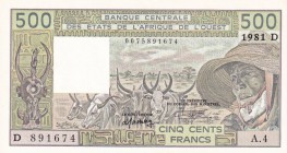West African States, 500 Francs, 1981, UNC, p405Db