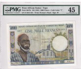 West African States, 5.000 Francs, 1961, XF, p804Tk
PMG 45, Togo