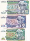 Zaire, 50-100-5.000 Zaires, 1988, UNC, p32a, p33a, p37b, (Total 3 banknotes)
