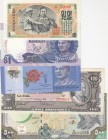 Mix Lot, UNC, (Total 5 banknotes)
Malaysia 1 Ringgit, 1986, p27; Syria 500 Pounds, 1998, p110; North Korea 1 Won, 1947, p8; Bolivia 100 Pesos, 1945, ...