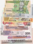 Mix Lot, UNC, (Total 8 banknotes)
Zambia 20 Kwacha, 2009; Brazil 5.000 Cruzeiros, 1981-85; Syria 50 Pounds, 2009; Cambodia 100 Riels, 2014; Turkmenis...