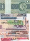 Mix Lot, UNC, (Total 8 banknotes)
Brazil 1 Cruzeiro, 1972-80; Iraq 250 Dinars, 2018; Madagascar 100 Ariary, 2004; Cambodia 100 Riels, 2014; Turkmenis...