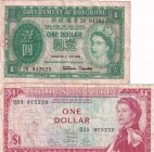 Mix Lot, XF, (Total 2 banknotes)
East Caribbean States 1 Dollar, 1965, p13d; Hong Kong 1 Dollar, 1961, p325a, Natural