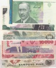 Mix Lot, VF, (Total 7 banknotes)
Indonesia 10.000 Rupiah, 1992, VF; Tanzania 10.000 Shilingi, 2010-15, VF; Greece 500 Drachmai, 1983, VF; Venezuela 2...