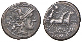 Maiania - C. Maianius - Denario (153 a.C.) Testa di Roma a d. - R/ La Vittoria su biga a d. - B. 1; Cr. 203/1a AG (g 3,85)
BB