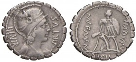 Aquillia - Man. Aquillius - Denario (109-108 a.C.) Busto del Valore a d. - R/ Il console aiuta la Sicilia a sollevarsi - B. 2; Cr. 401/1 AG (g 3,83) L...