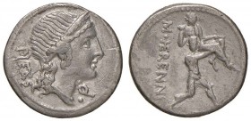 Herennia - M. Herennius - Denario (108-107 a.C.) Testa della Pietà a d. - R/ Anfinomo porta il padre sulle spalle - B. 1; Cr. 308/1 AG (g 3,99)
qBB