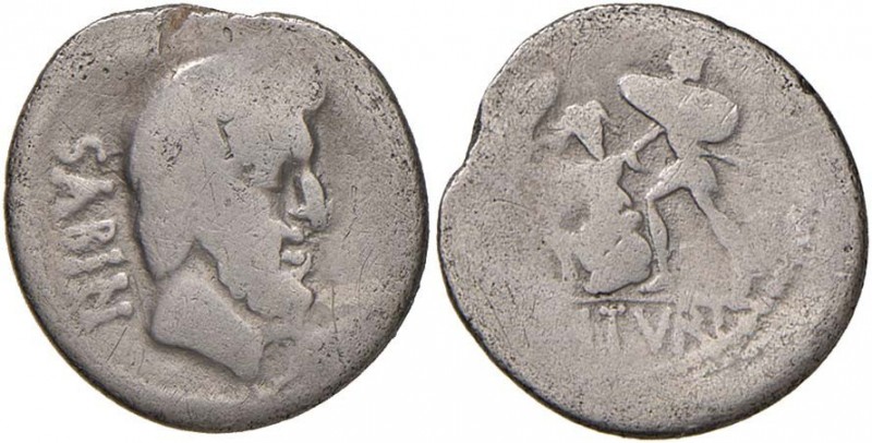 Tituria - L. Titurius - Denario (89 a.C.) Testa di Tazio a d. - R/ Il ratto dell...