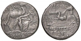 Aemilia - M. Aemilius Scaurus e Pub. Plautius Hypsaeus - Denario (58 a.C.) Il re Aretas genuflesso a d. - R/ Quadriga a s. - B. 8; Cr. 422/1b AG (g 4,...