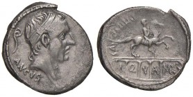 Marcia - L. Marcius Philippus - Denario (56 a.C.) Testa di Anco Mazio a d. - R/ Statua equestre su acquedotto a d. - B. 28; Cr. 425/1 AG (g 3,70)
BB/...