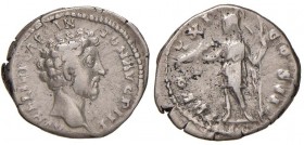 Marco Aurelio (161-180) Denario - Testa a d. - R/ La Virtù stante a s. - RIC 473 AG (g 2,63) 
BB