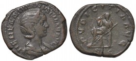 Erennia Etruscilla (moglie di Decio) Sesterzio - Busto diademato a d. - R/ La Pudicizia seduta a s. - RIC 136b AE (g 17,65) Ritoccata 
BB