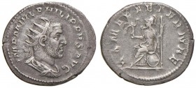 Filippo I (244-249) Antoniniano - Busto radiato e corazzato a d. - R/ Roma seduta a s. tiene in mano una vittoriola e uno scettro - RIC 85 AG (g 4,37)...