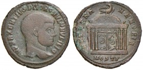 Romolo (figlio di Massenzio) Follis (Ostia) Testa a d. - R/ Tempietto - RIC 33 AE (g 5,95) Incrostazioni al R/
BB+