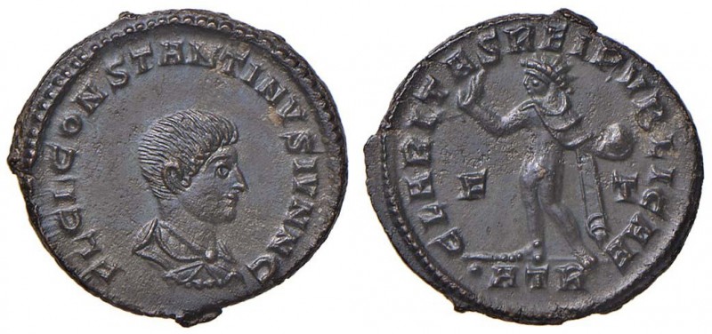 Costantino II (337-340) Follis (Treviri) Busto a d. - R/ CLARITAS REIPVBLICAE, i...