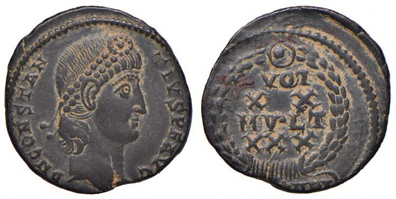 Costanzo II (337-360) Nummus - Busto diademato a d- R/ Scritta in corona - AE (g...