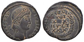 Costanzo II (337-360) Nummus - Busto diademato a d- R/ Scritta in corona - AE (g 1,90)
BB