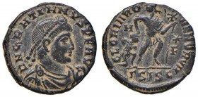 Graziano (367-383) Nummus - Busto diademato e drappeggiato a d. - Graziano stante a d. - RIC 14 AE (g 2,15)
BB
