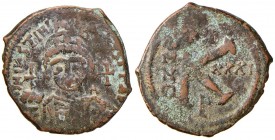 BISANZIO Giustiniano I (527-565) Follis (Antiochia) Busto di fronte - R/ Lettera K - Sear 231 AE (g 8,71)
MB