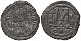 BISANZIO Giustiniano I (527-565) Mezzo follis - Busto elmato di fronte - R/ Grande M nel campo - Sear 163 AE (g 22,67)
BB
