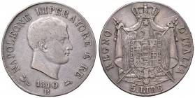 BOLOGNA Napoleone (1805-1814) 5 Lire 1810 - Gig. 101 AG (g 24,83) Graffi
qBB