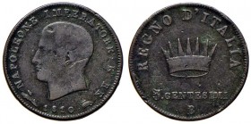 BOLOGNA Napoleone (1805-1814) 3 Centesimi 1810 - Gig. 224 CU (g 6,17) In lotto con centesimo 1811 (MB)
qBB