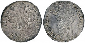 FIRENZE Repubblica - Grosso, Lorenzo di Angelo di Bartolomeo Carducci, I semestre 1485, simbolo stemma Carducci con L sopra - Bernocchi 3326/3327 AG (...