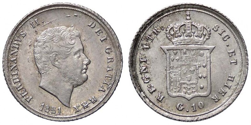 NAPOLI Ferdinando II (1830-1859) Carlino 1851 - Magliocca 649 AG (g 2,28) R
SPL...