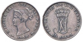 PARMA Maria Luigia (1815-1847) 10 Soldi 1830 - Gig. 11 AG (g 2,43) RRR Porosa
qBB