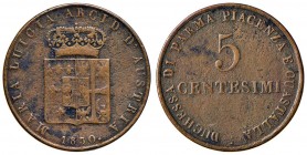 PARMA Maria Luigia (1814-1867) 5 Centesimi 1830 - Gig. 14 CU (g 9,75) Porosa 
qBB