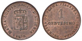 PARMA Maria Luigia (1815-1847) Centesimo 1830 - Gig. 16 CU (g 1,98) Bell’esemplare in rame rosso
FDC