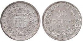 SAN MARINO 50 centesimi 1898 - Gig. 29 AG (g 2,50)
qFDC